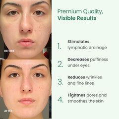 PLANTIFIQUE Jade Gua Sha close-up demonstrates facial massage for tension relief and circulation