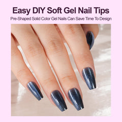Plauva Cat Eye nails with glossy glitter finish suitable for quick glam at events.