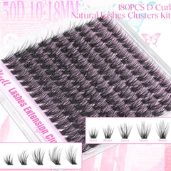 Pleell Fluff Lash Clusters Kit 6D volume for fuller lashes.