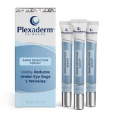 Plexaderm Rapid Reduction Eye Serum tube closeup for quick under-eye smoothing.