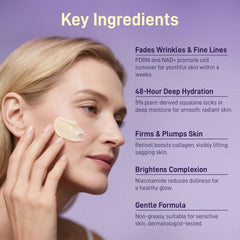 Plus1Herolabs PDRN cream bottle label on premium skincare packaging.