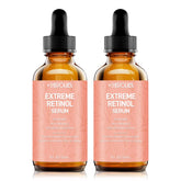 Plus1HEROLABS retinol serum bottle pour showing fast absorption for smoother skin.
