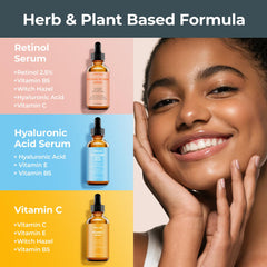 Plus1HEROLABS Vitamin C serum bottle highlights brightening antioxidant formula.