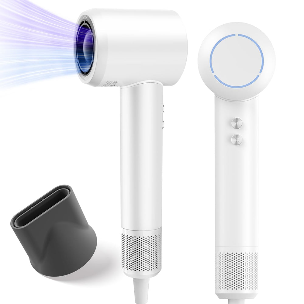 PLUZZ hair dryer lightweight design shown for travel styling