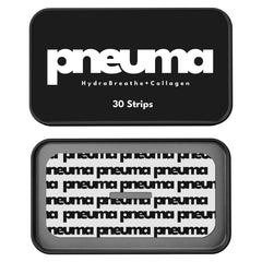 PNEUMA packaging highlights vegan collagen strips for overnight hydration.