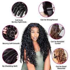 PNKHB Burmese curly bundles natural black color blending with hair