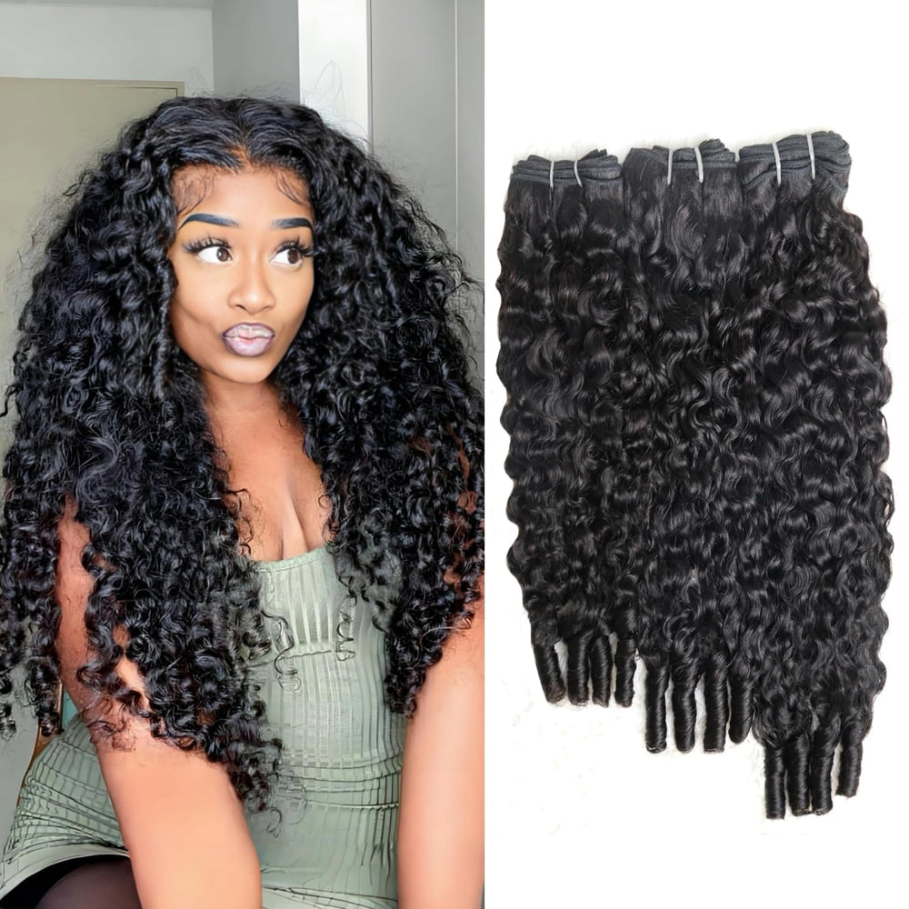 PNKHB Burmese curly bundles weft detail for durable, tangle-free wear
