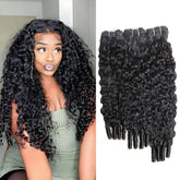 PNKHB Burmese curly bundles weft detail for durable, tangle-free wear