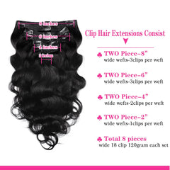 Pobokix body wave extensions in 14-inch natural black photographed on flowing tresses