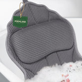 Poemland bath pillow 4D mesh closeup shows breathable comfort for a luxurious soak.