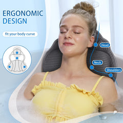 Poemland bath pillow suction cups keep pillow secure during soaks.