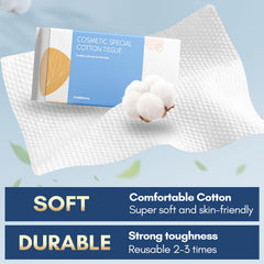 PoeticEHome Dry & Wet Use tissue mockup for makeup removal and cleansing.