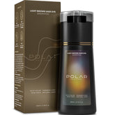 Polar Hair Care light brown dye shampoo coverage in action blending gray roots for natural look