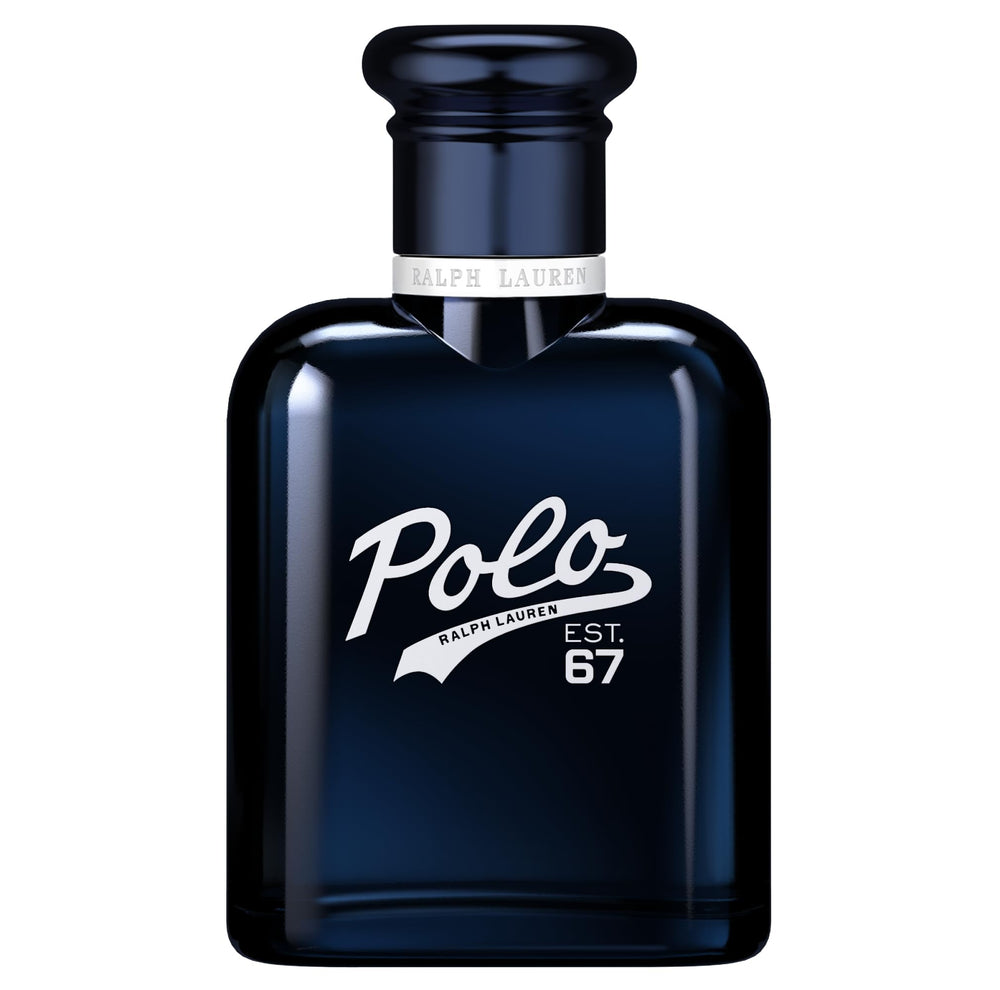 Polo 67 bottle front by Ralph Lauren Fragrances signals bold signature scent.