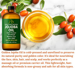 Pomberries Jojoba Oil pump in action for convenient daily use