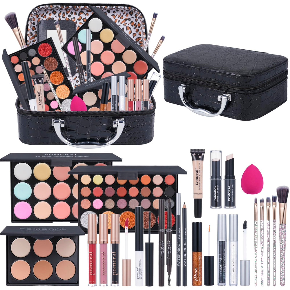 Pomcral makeup kit teens case showing secure storage for practice