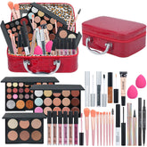 Pomcral makeup kit teens red case open for versatile looks