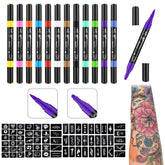 Ponhey temporary tattoo markers showing 12 body markers for vibrant party-ready skin art.