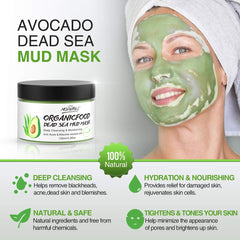 POP MODERN.C green-tea mud mask spread shows cooling hydration.