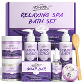 POP MODERN.C lavender bath gift set 8pcs, perfect for at-home spa and relaxation.