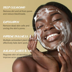 POP MODERN.C turmeric exfoliating face wash foaming lather ready for gentle cleansing
