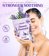 POPCHOSE lavender shower steamer closeup showing lavender aroma