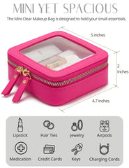Popvibe mini makeup bag measures 5x4.7x2 inches for daily essentials.