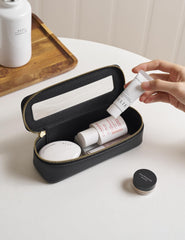 Popvibe slim makeup bag 7.5-inch width keeps brushes and daily essentials organized