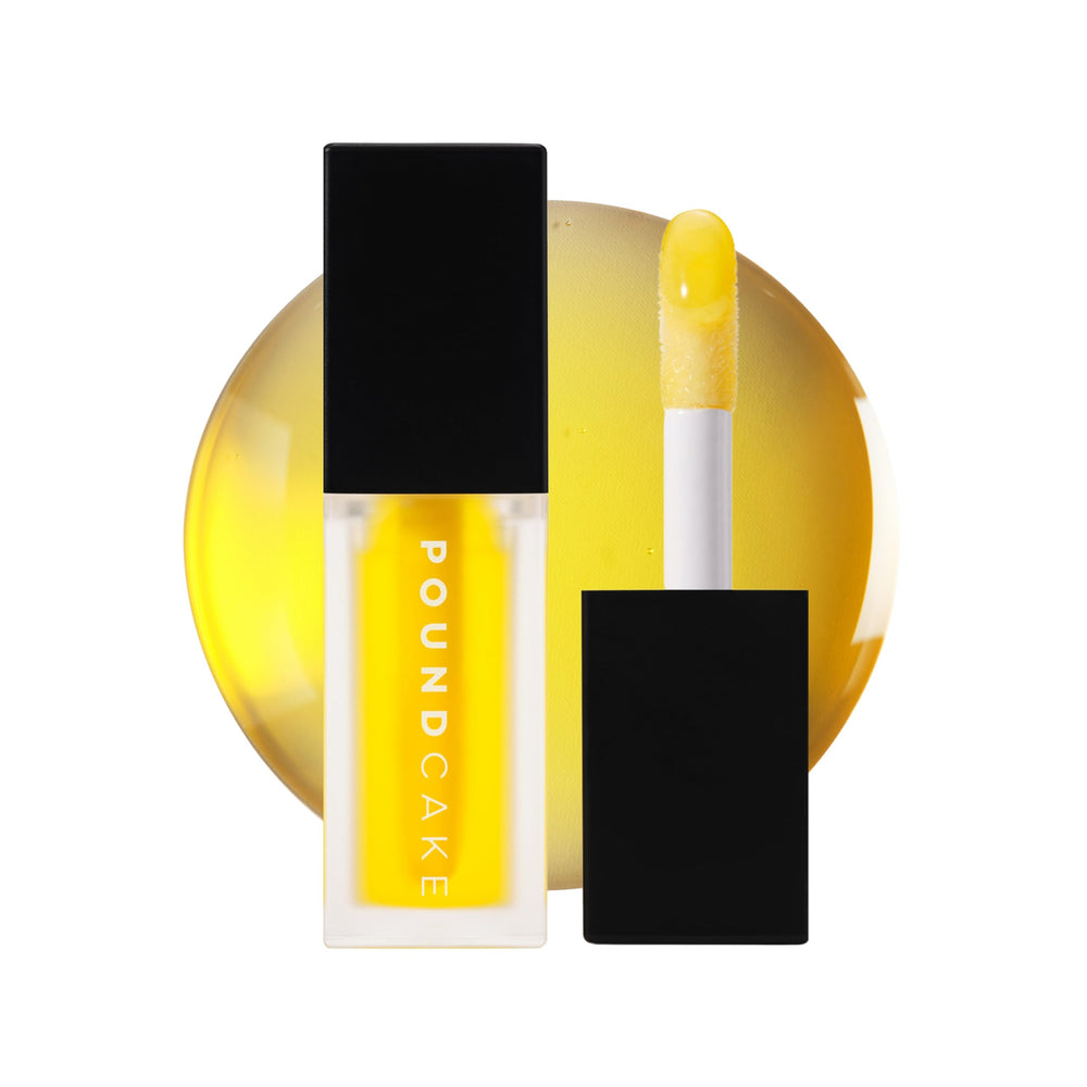 Pound Cake Cake Theory lip oil packaging highlights vegan formula for hydration