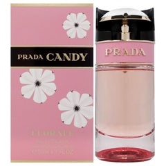 Prada Candy Florale bottle with gold cap, showcasing long-lasting daytime freshness for daily wear.