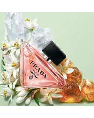 Prada Paradoxe neroli-note closeup highlighting fresh citrus lift.