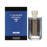 Prada L'Homme L'Eau bottle closeup, ideal for daily wear and confidence