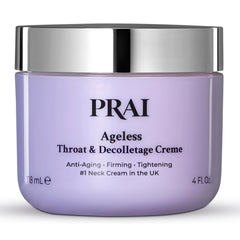 PRAI neck creme jar with rich texture for velvety neck skin.