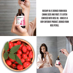 Premium Nature Rosehip Oil on hair enhances shine and manageability