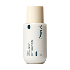 Prequel Skin Half and Half Fluid Moisturizer bottle shows lightweight hydration for barrier support.