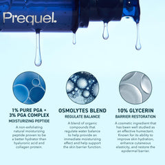 Prequel Skin Multi-Quench routine-morning-evening demonstrates simple daily hydration steps