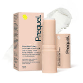 Prequel Skin Scar Solutions stick packaging close-up showing convenient scar care.