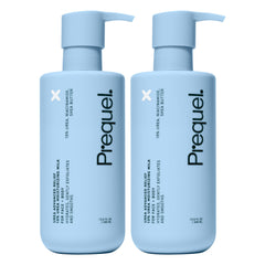 Prequel Skin Urea Advanced Relief Milk bottle shows unscented, deep hydration for dry skin.