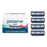 Preserve Shave 5-blade ceramic-coated close-up delivering silky, skin-friendly shave.