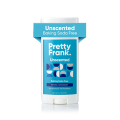 Pretty Frank natural deodorant stick unscented and easy to apply for sensitive skin.