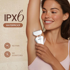 PRITECH-lady-shaver-3blade-system delivers straight side, foil, and curved blade for diverse areas.