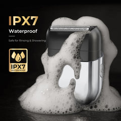 PRITECH IPX7 waterproof shaver ready for wet or dry use