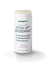 Primal Life Organics Stick Up White Lavender application for daily freshness.