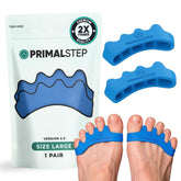 PRIMALSTEP 2.0 toe separators closeup highlights firm silicone for toe alignment support.