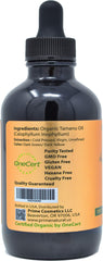 PRIME NATURAL Tamanu oil glass bottle emphasizes premium cold-pressed, unrefined virgin formula.