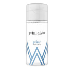 PrimePrometics PrimeSkin Beauty Water bottle closeup showing hydrating makeup-removal formula.