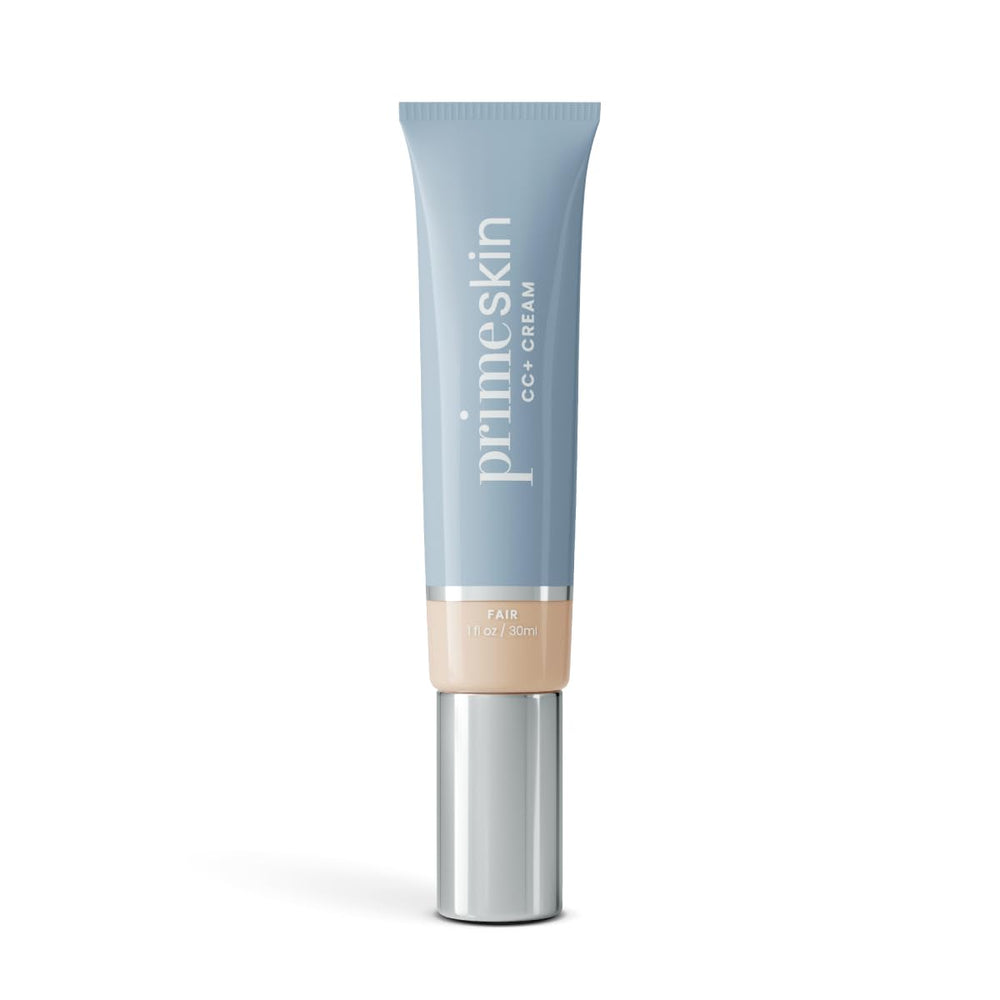 Prime Prometics PrimeSkin CC+ Cream bottle shows lightweight mature-skin foundation for smooth finish