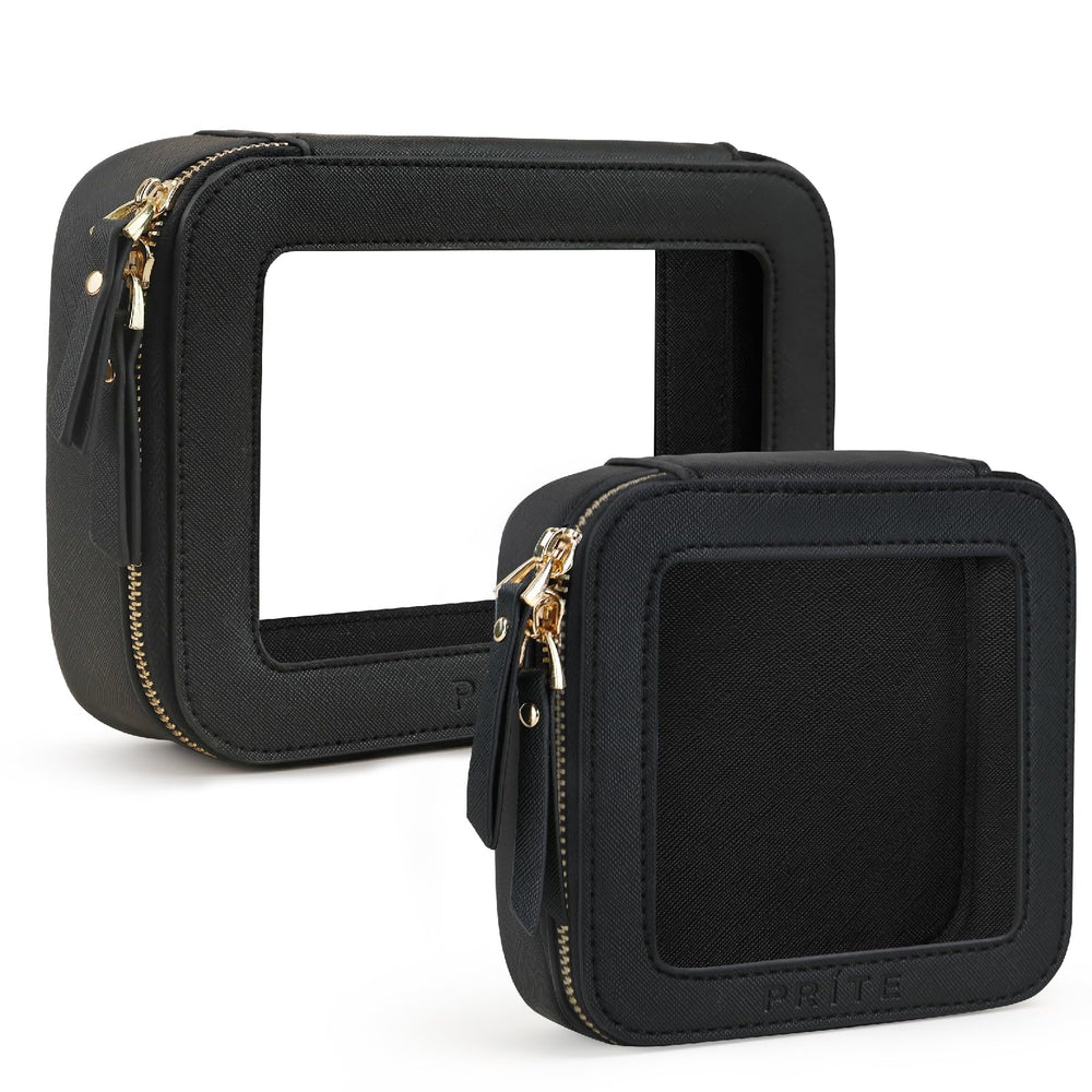 Prite Clear Makeup Bag Waterproof Travel for easy access to cosmetics on the go.