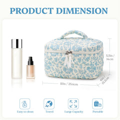 Prite large makeup bag durable cotton material for everyday use