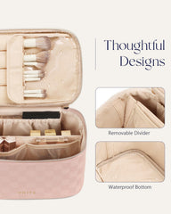 Prite makeup bag inner divider and slots for easy access
